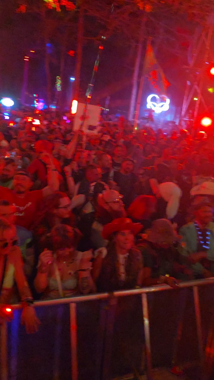 Crowd under lasers